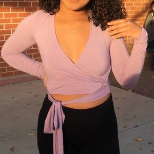 Purple cropped long sleeve
